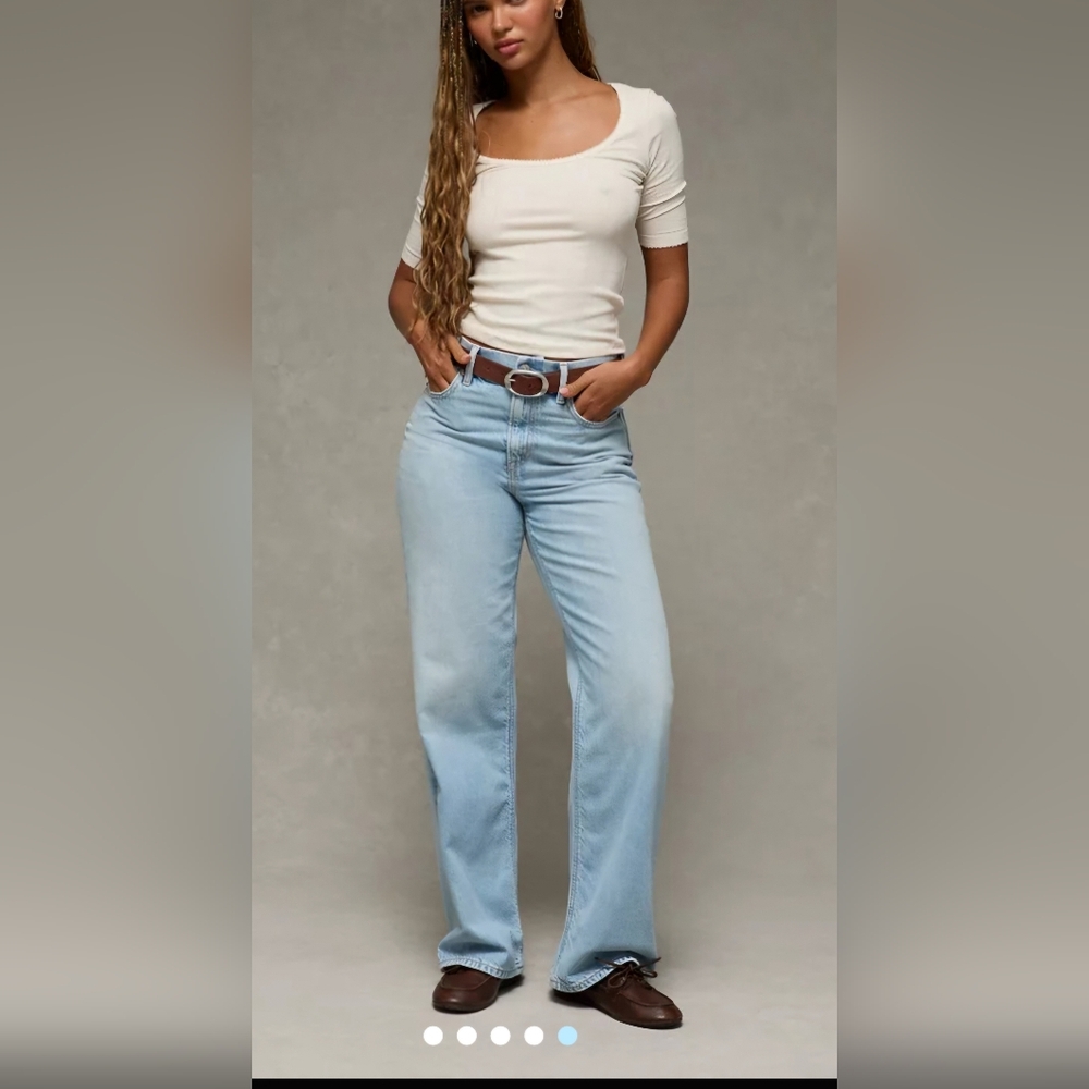 American Egle Strigid Curvy Super High-Waisted Baggy Straight Jean